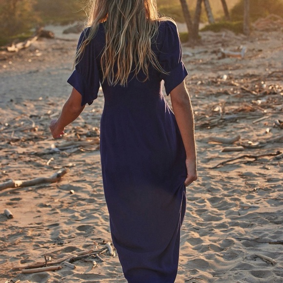 NWT Free People Vintage Summer Midi Dress— celestial indigo - Picture 2 of 7